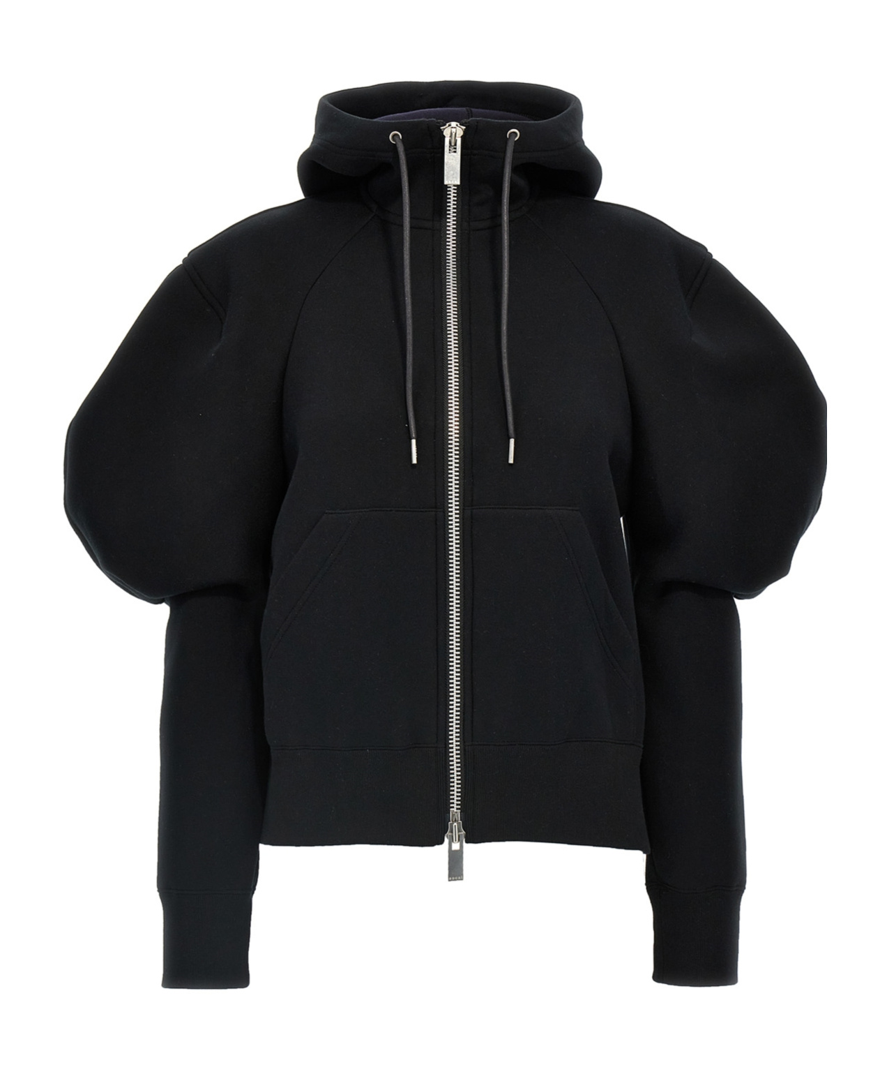 SACAI SACAI BALOON SLEEVED FLEECE HOODIE