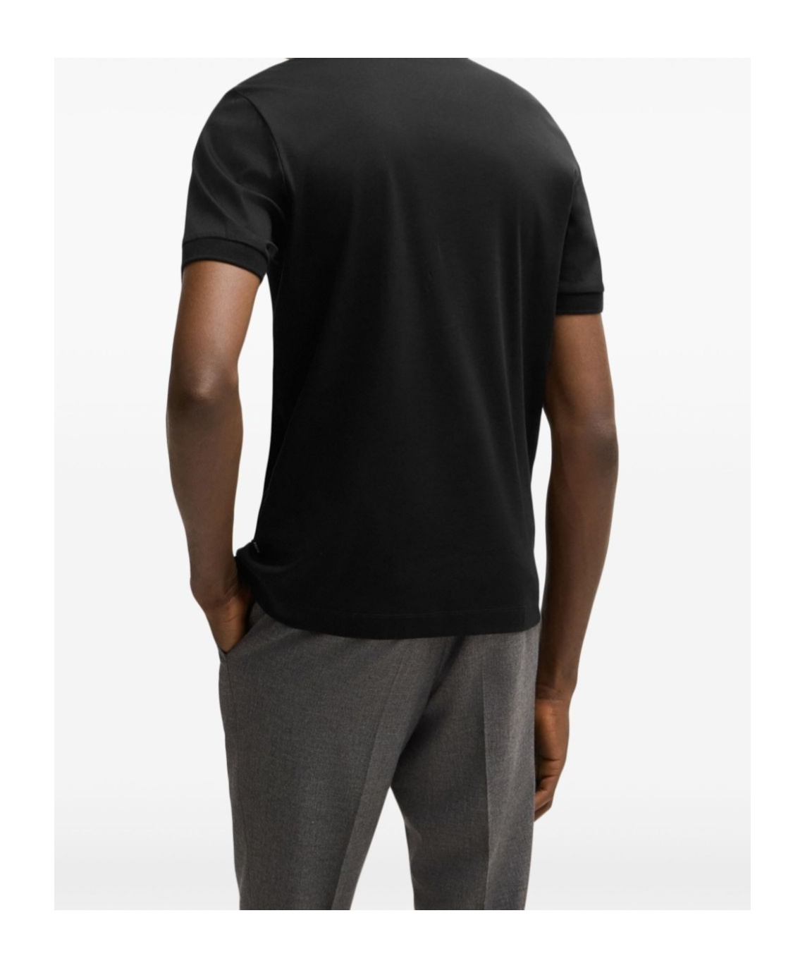 Hugo Boss Regular-fit Polo Shirt In Mercerized Italian Cotton In Black
