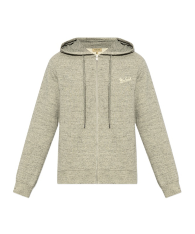 Woolrich Mouline Full-zip Hoodie In Neutral