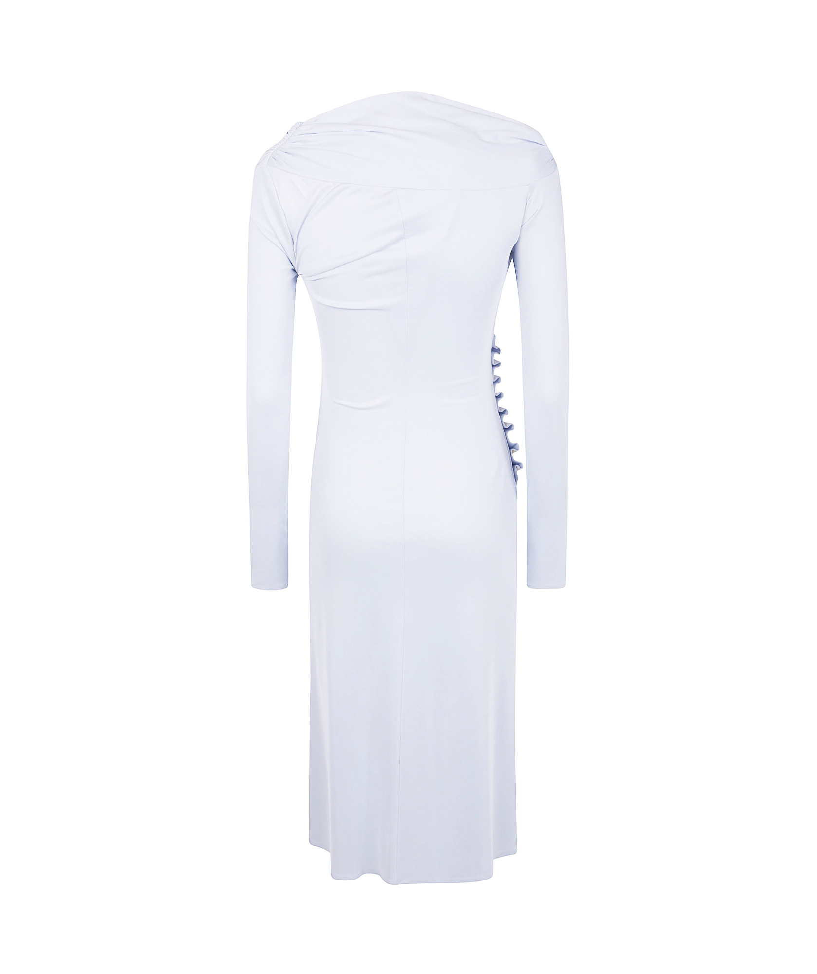 Elisabetta Franchi Draped Button-detail Dress In White
