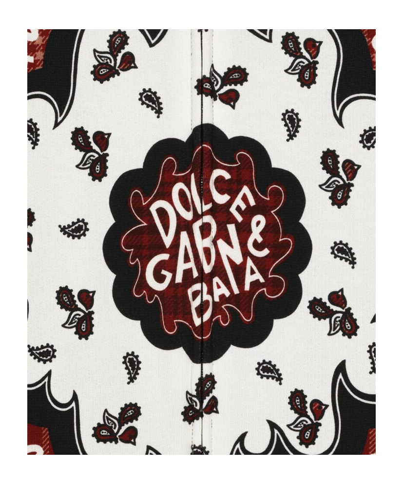 Dolce & Gabbana Bandana-print Zip-up Hoodie In Black