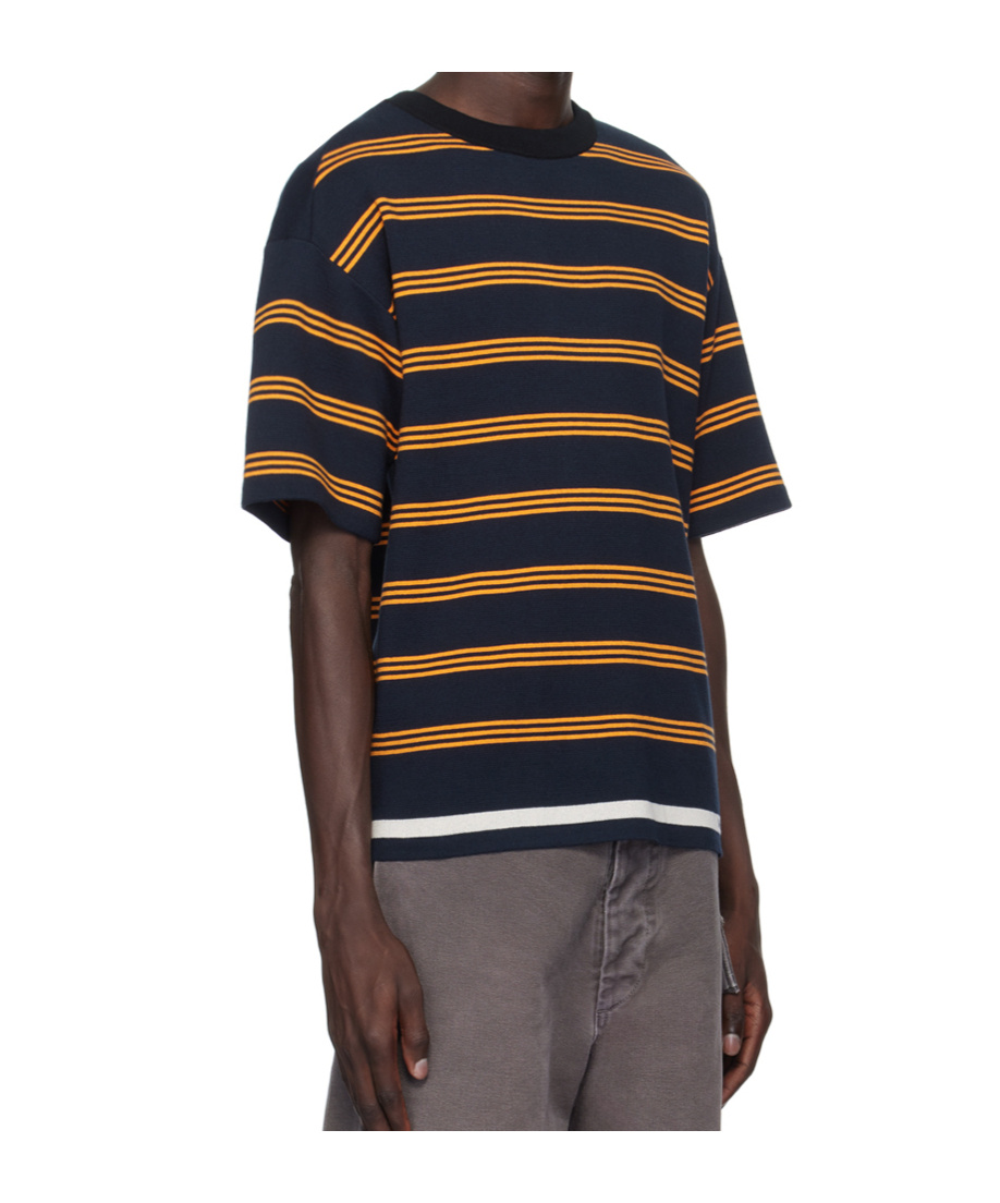 Marni Black Seaside Stripe T-shirt In Black