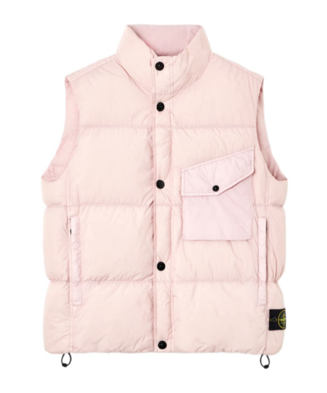 Stone Island Down Vest With Wind Resistance And Zip Pockets
