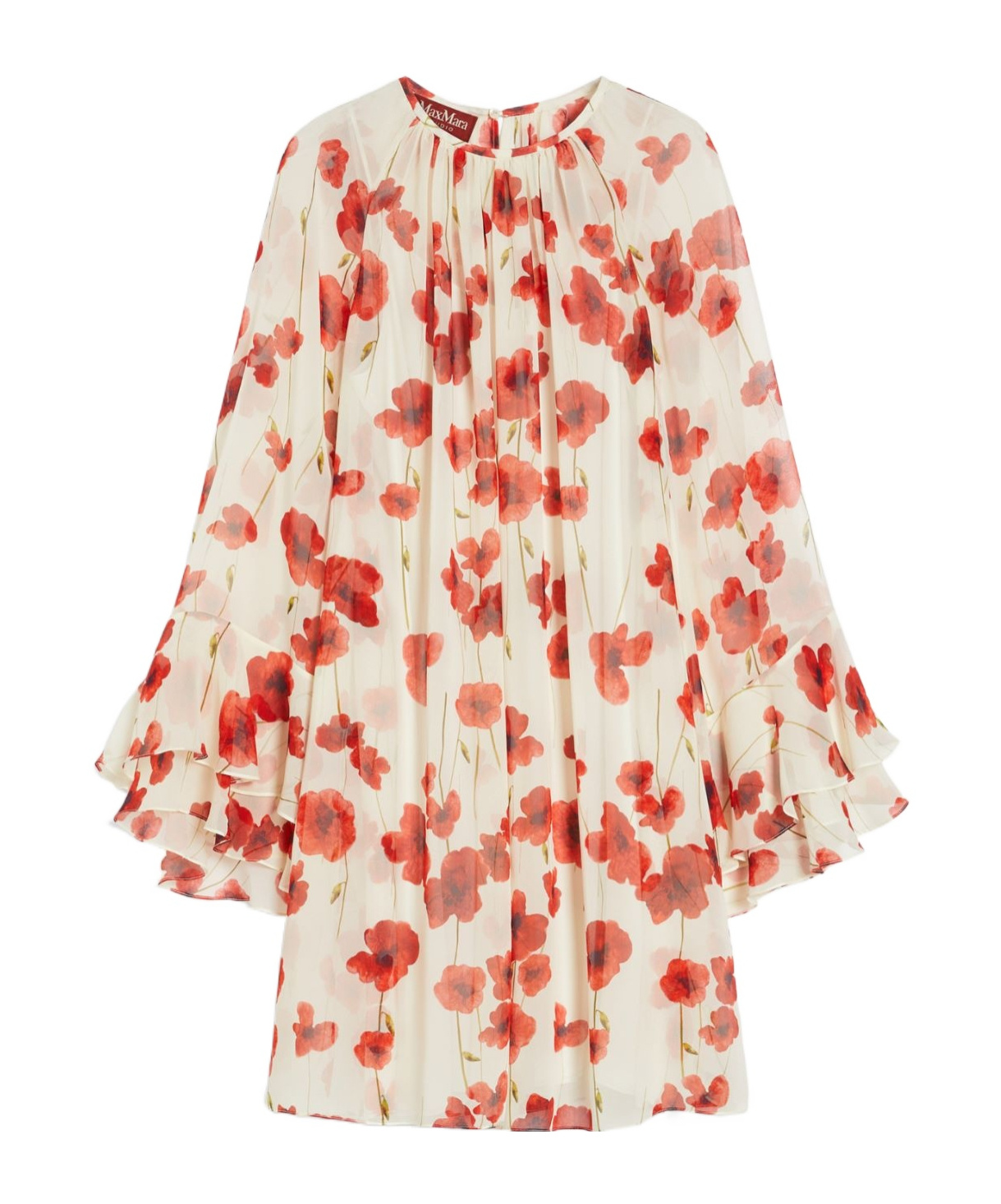 Max Mara Long-sleeved Dress In White