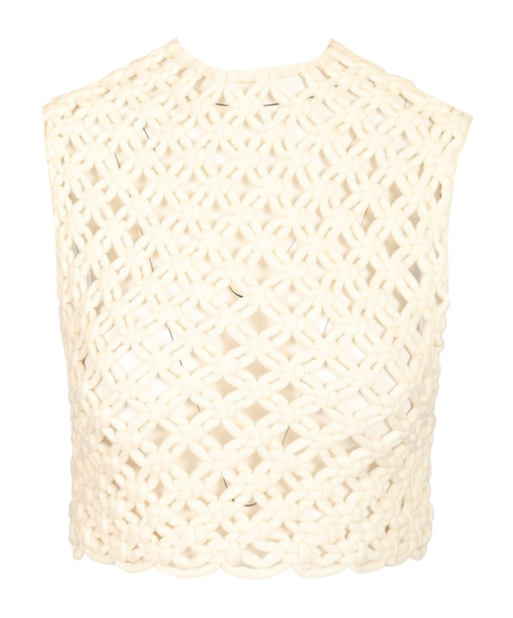 Alaïa Alaia White Knotted Sleeveless Tank Top Women