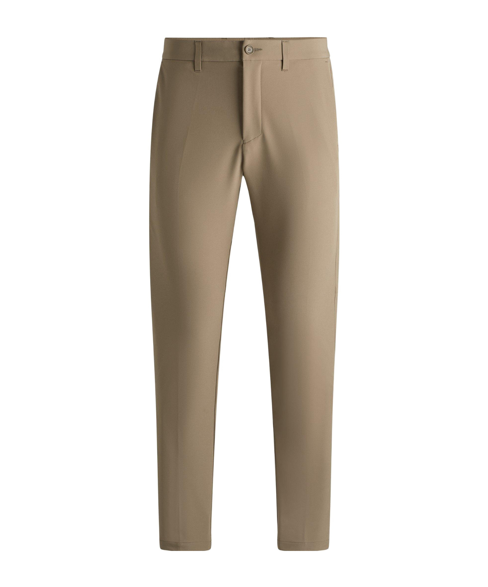 Hugo Boss Slimfit Cropped Trousers In Brown