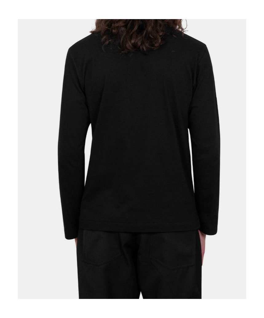 Comme Des Garçons Play Black Vertical Heart Long Sleeve T-shirt In Black