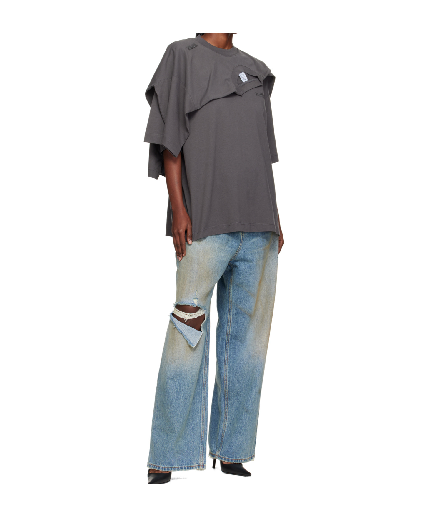 Vetements Double-layer T-shirt In Black