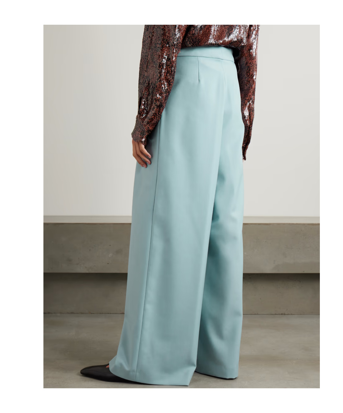 Dries Van Noten Pleated Wool Trousers In Blue