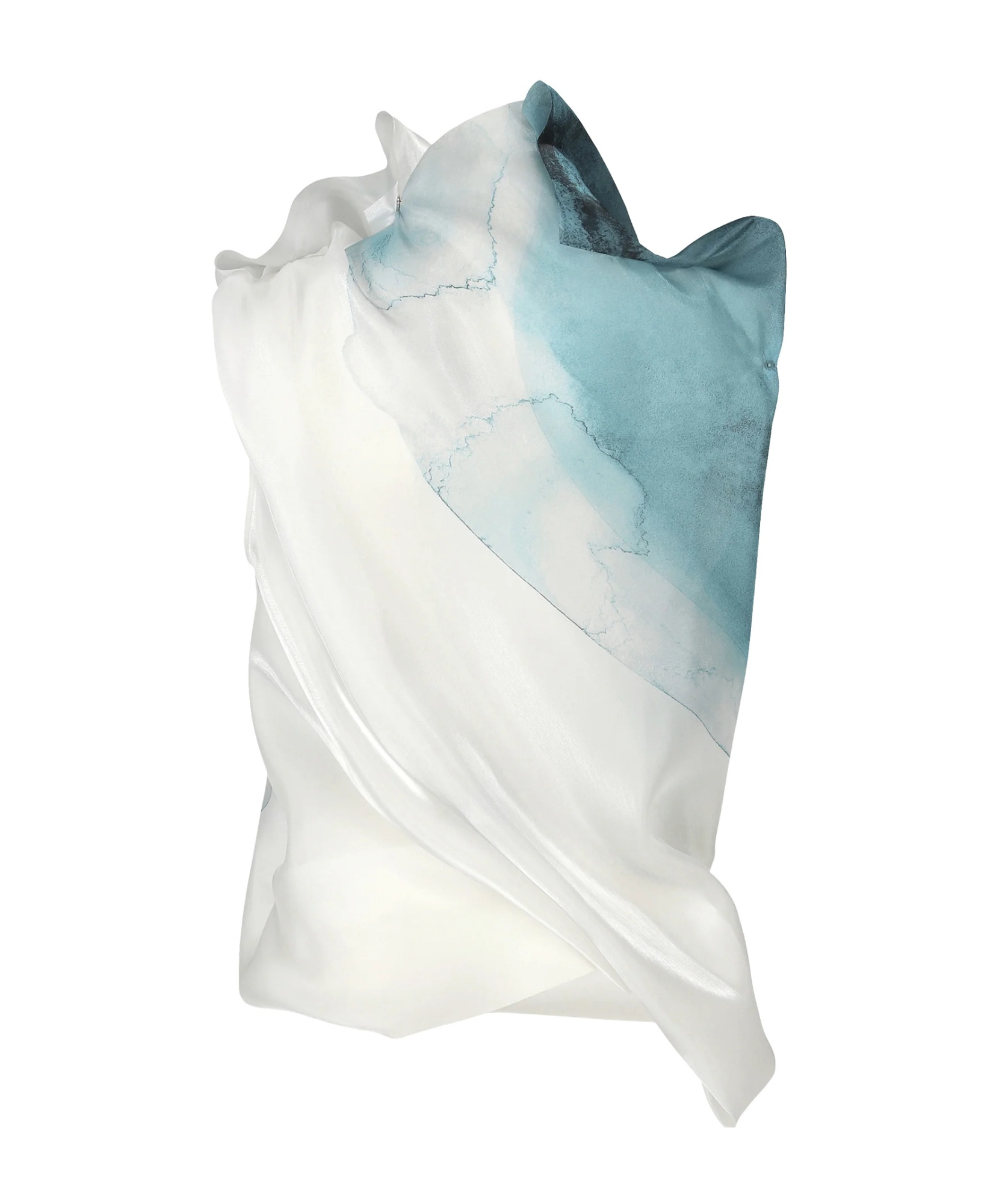 Issey Miyake Printed High-neck Top In Blue