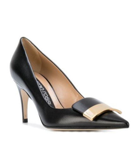 Sergio Rossi Sr1 Buckle Pointed High Heels In Black