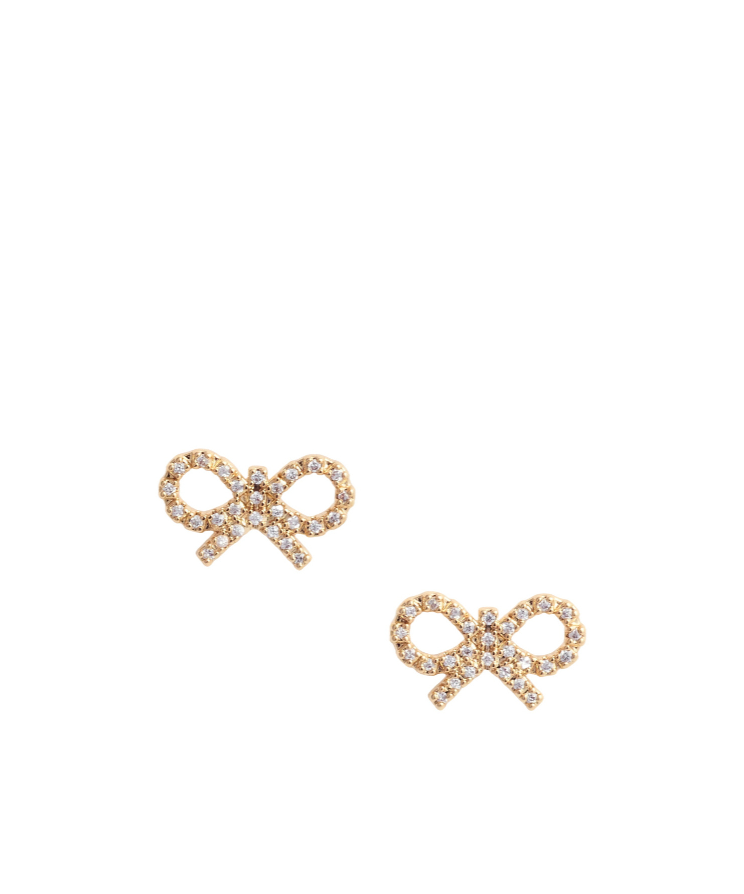 Self-portrait Micro Gold Bow Earrings