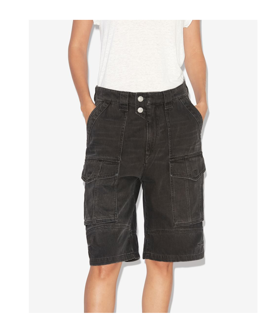 Isabel Marant Étoile Belt-loop Denim Shorts In Black