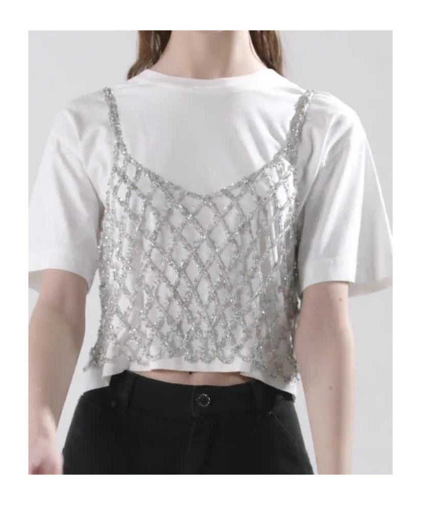 Shop Pinko Layered T-shirt In White