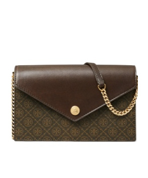 Tory Burch Envelope Chain Wallet In Brown