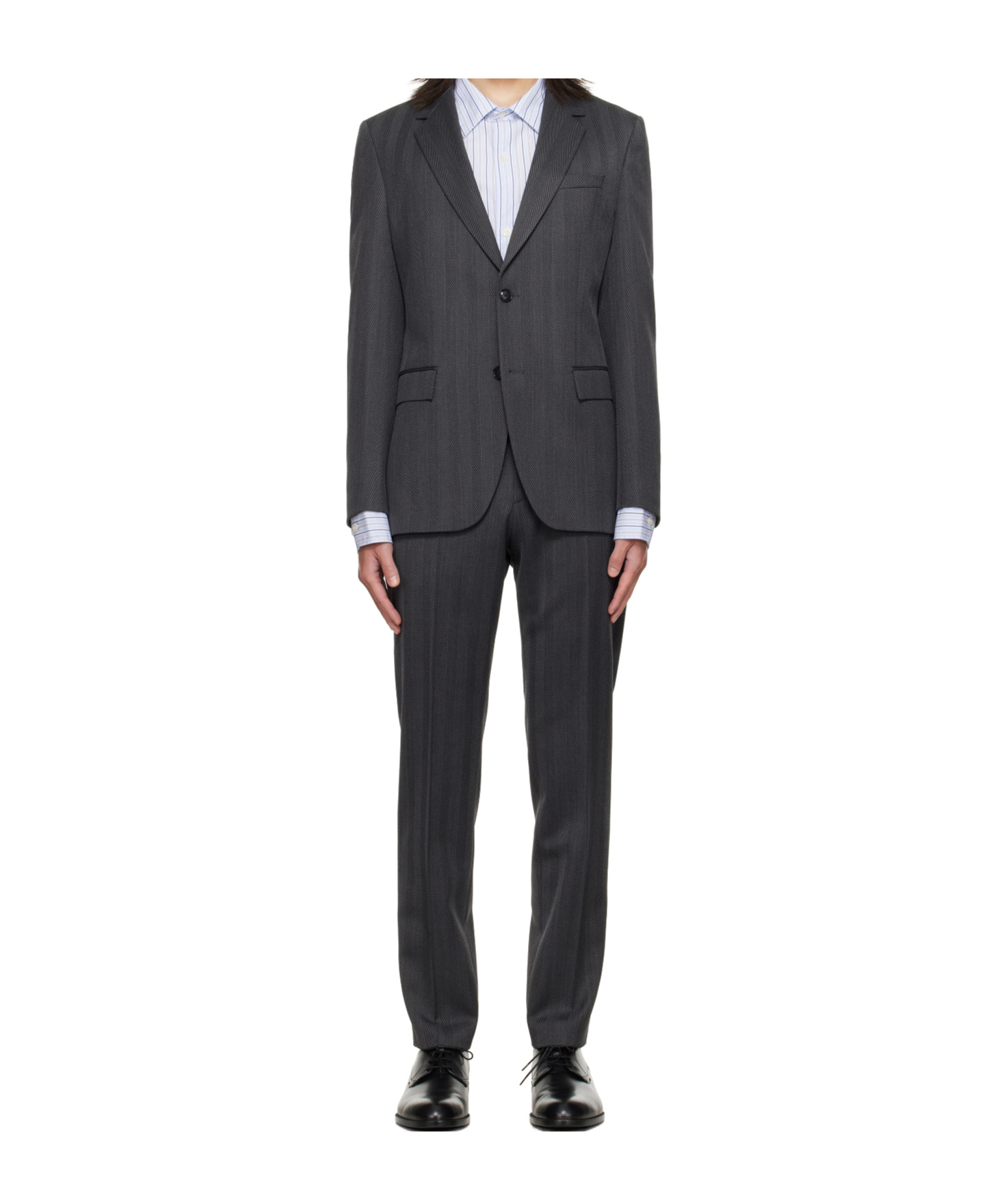 Hugo Boss Long-sleeved Suit In Gray