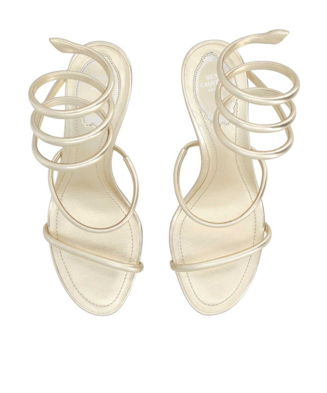 René Caovilla Round-toe High-heeled Sandals In Brown