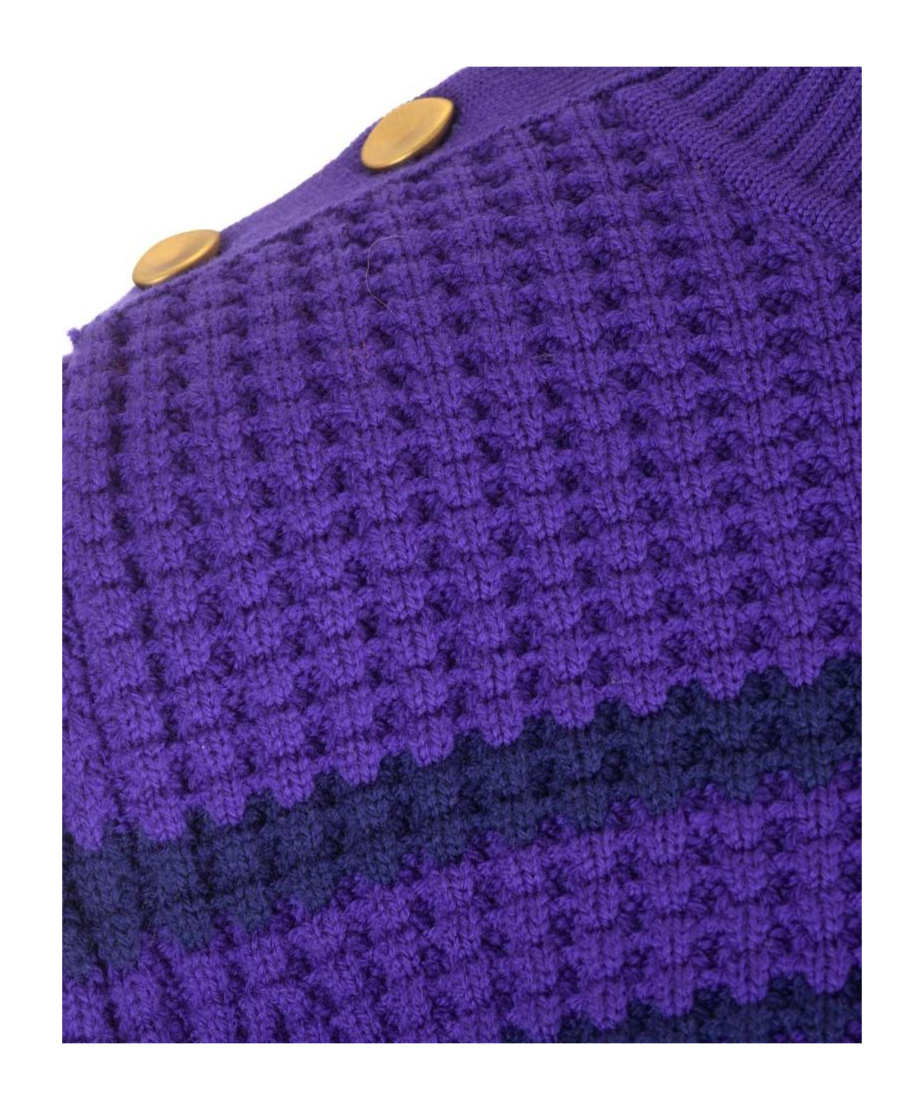 Shop Forte Forte Striped High-neck Jumper In Blue