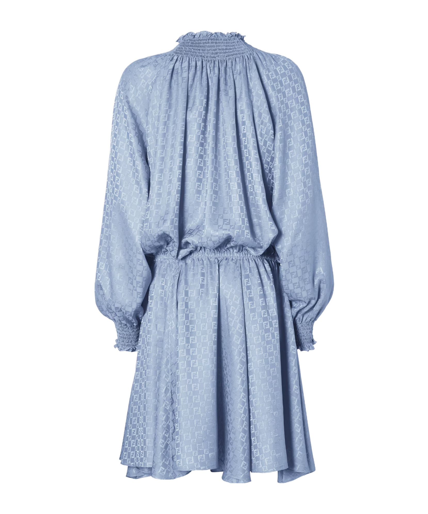 FENDI BLUE SILK JACQUARD DRESS