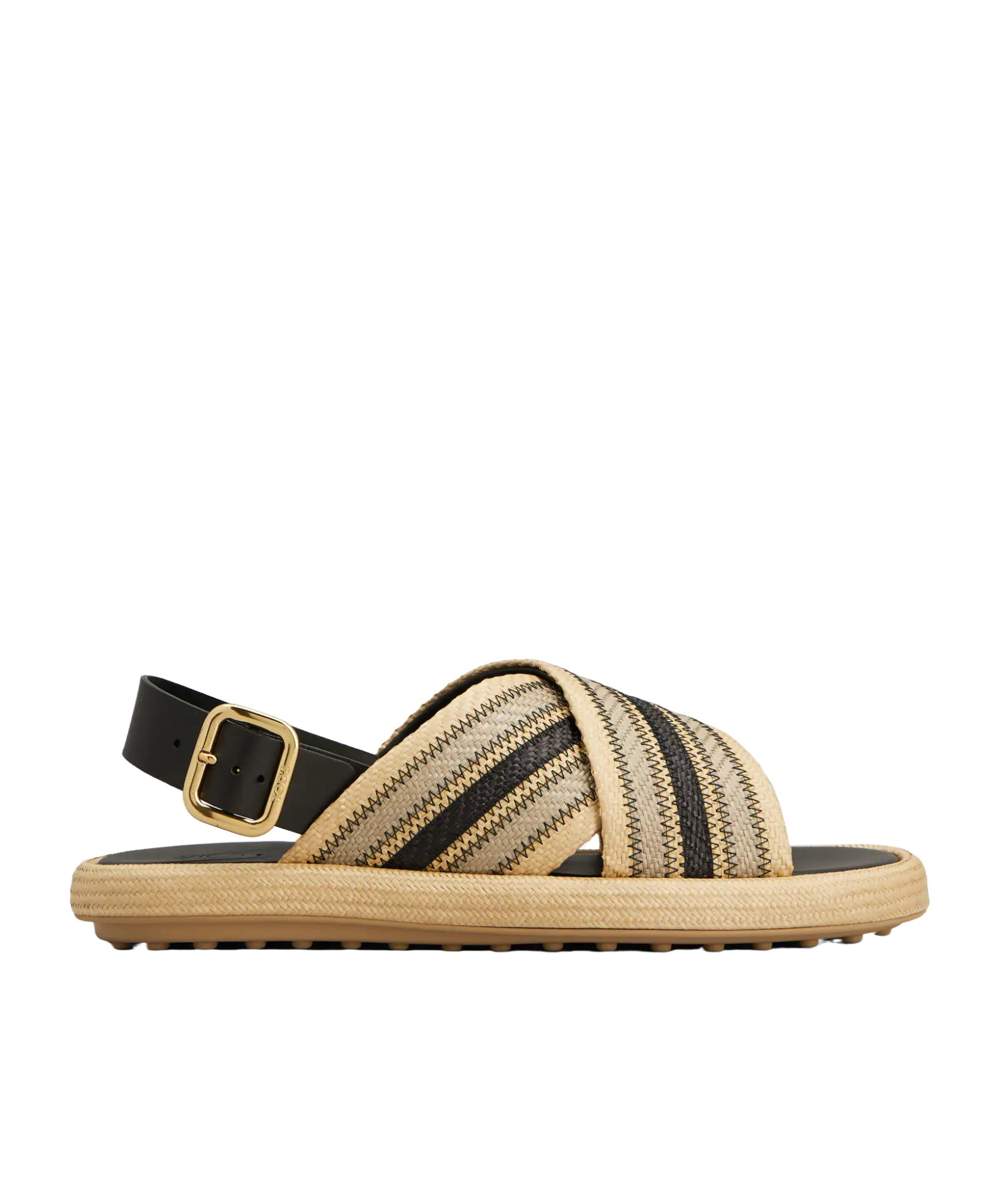 Shop Tod's Two-tone Woven Sandals In Nude