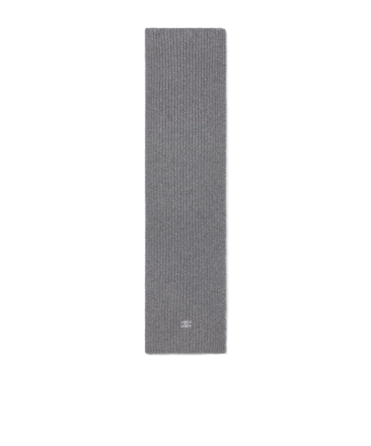 Celine Ribbed Cashmere Scarf In Gray