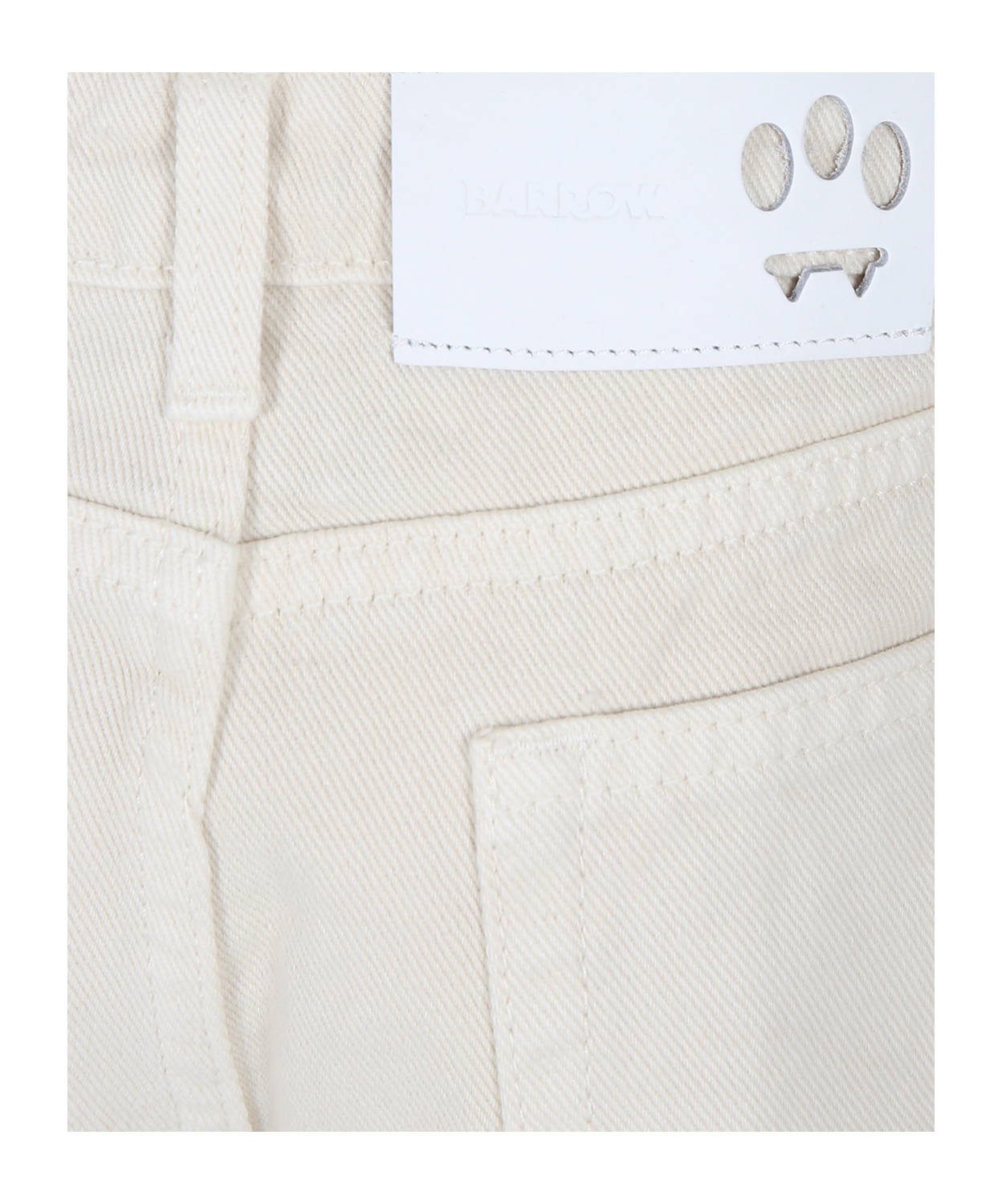 Barrow Beige Shorts For Girl With Smiley In White