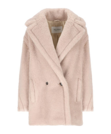 Max Mara Long-sleeved Coat In Nude