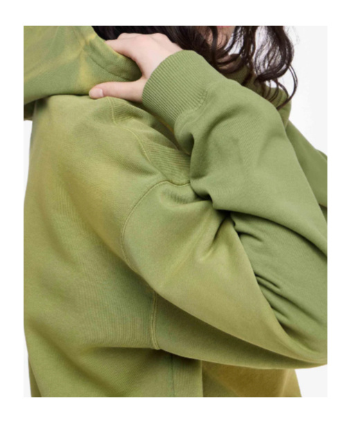 Jw Anderson Aged Logo Hoodie Featuring Drawstring Hood In Green