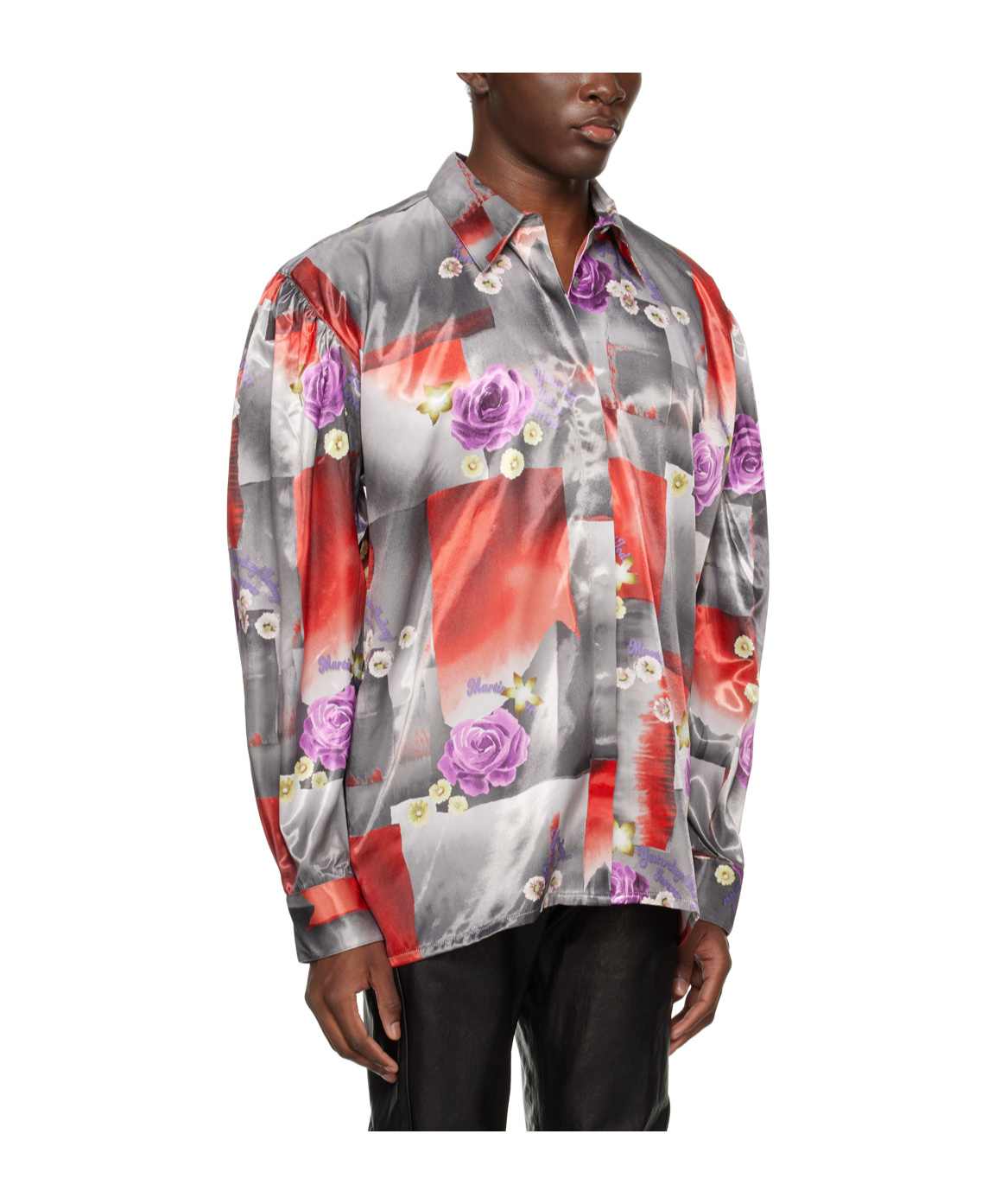 Shop Martine Rose Classic Patterned Shirt In Gray