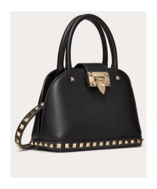 Valentino Garavani Garavani Rockstud Small Handbag In Grainy Calfskin Woman Black Uni In Black