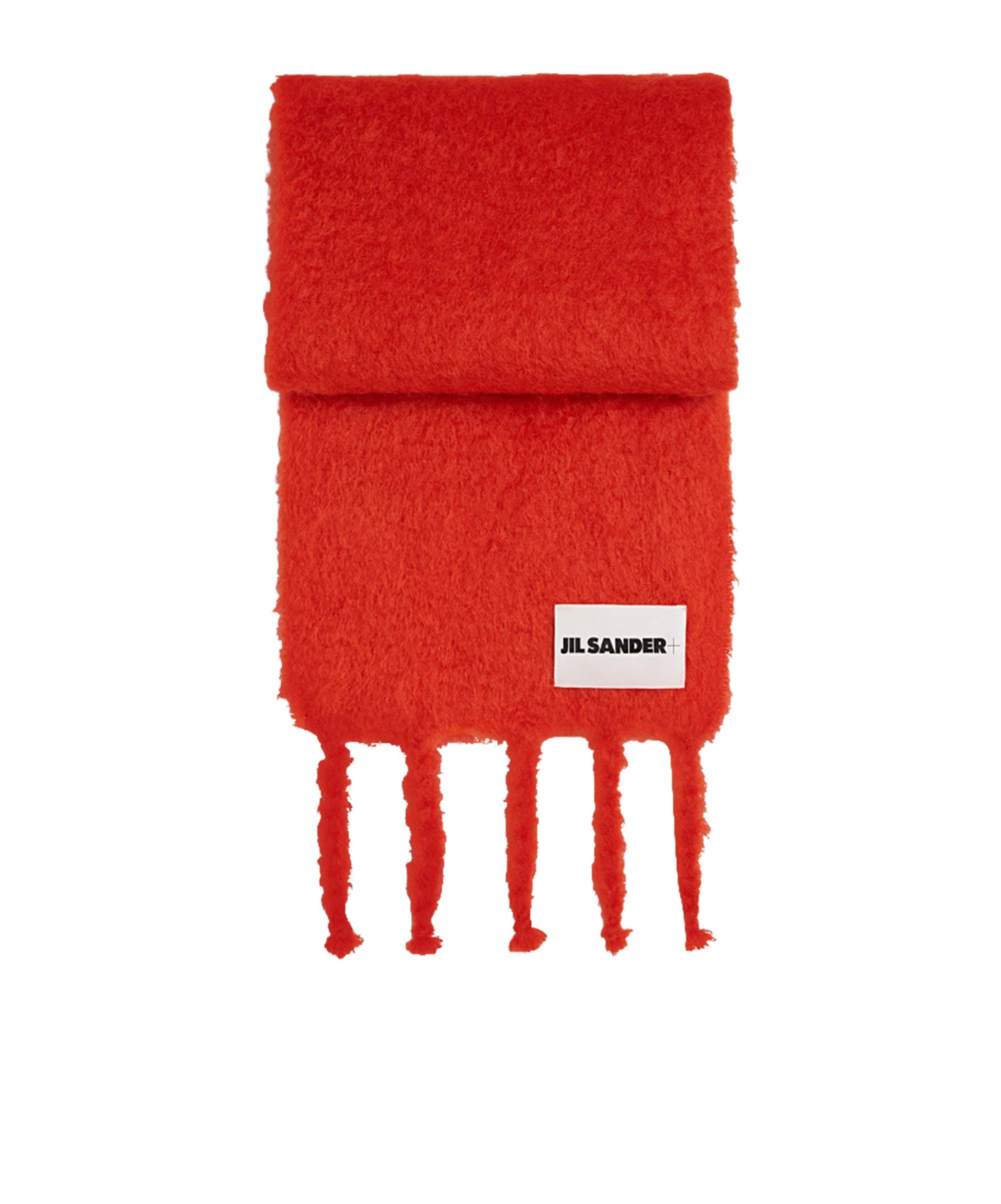 Jil Sander Fringed Scarf In Red