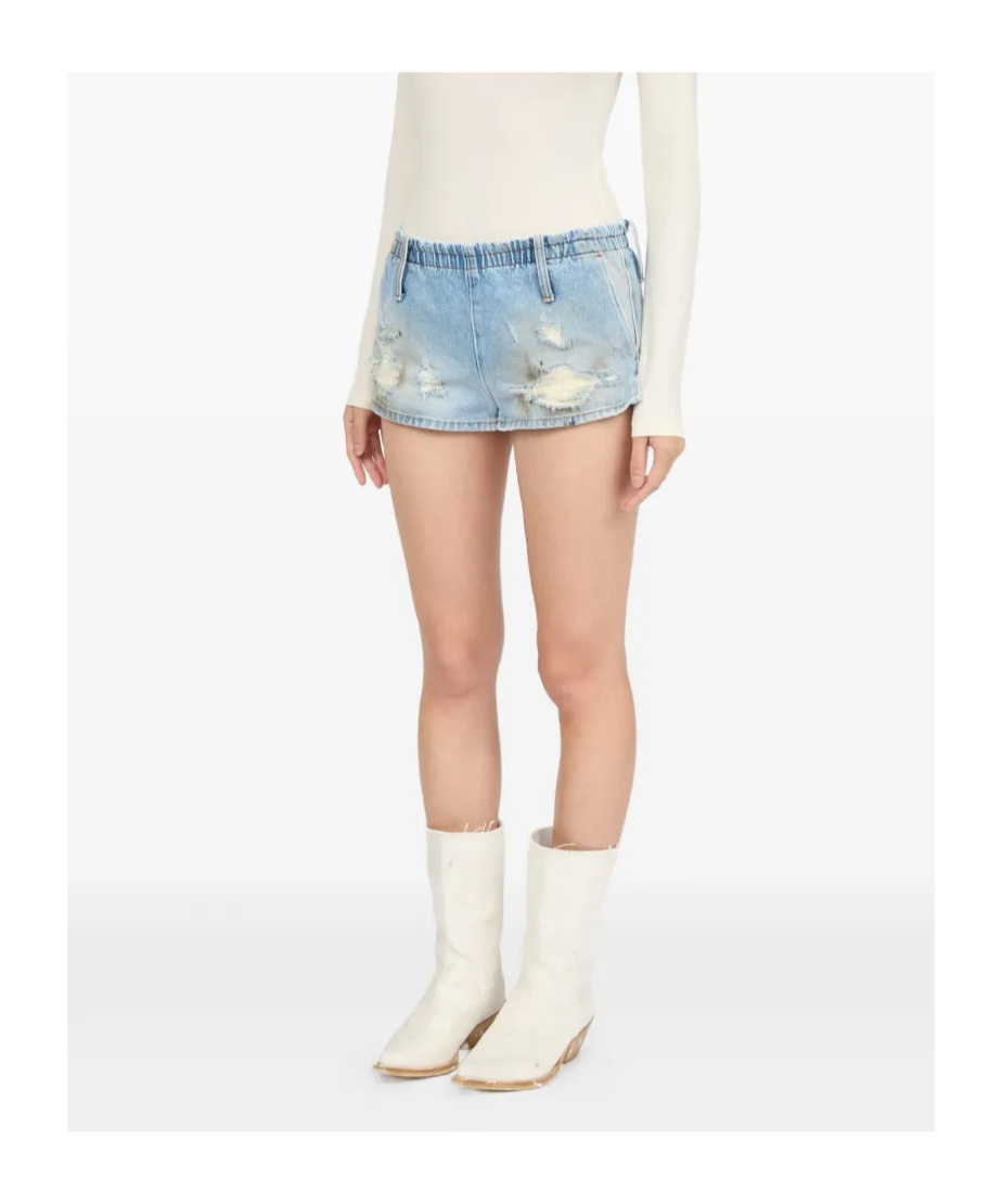 Shop Mm6 Maison Margiela Denim Shorts In Blue