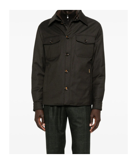 Moorer Long-sleeved Casual Jacket In Brown