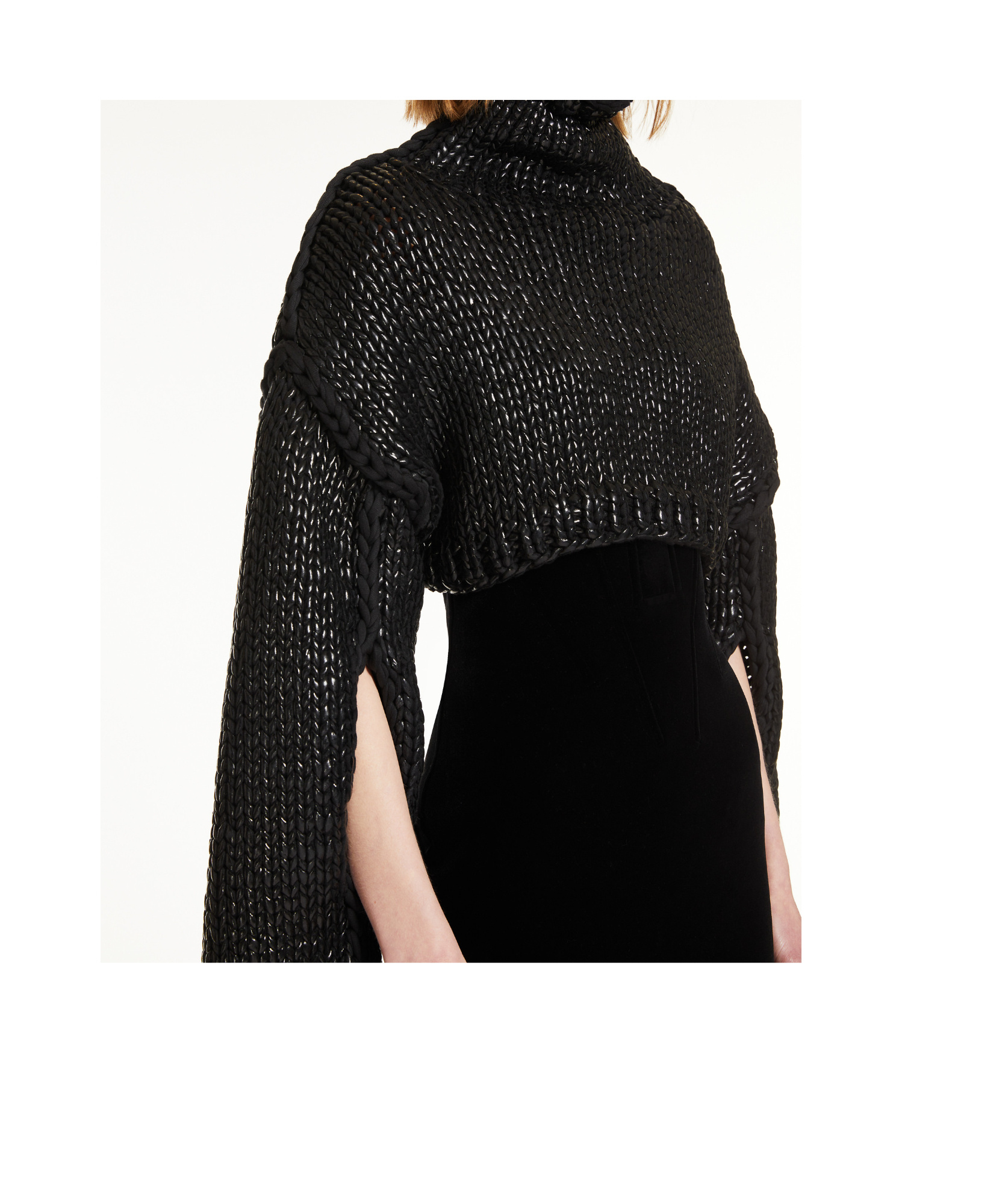 Sportmax High Neck Cut-out Detailed Jumper In Black