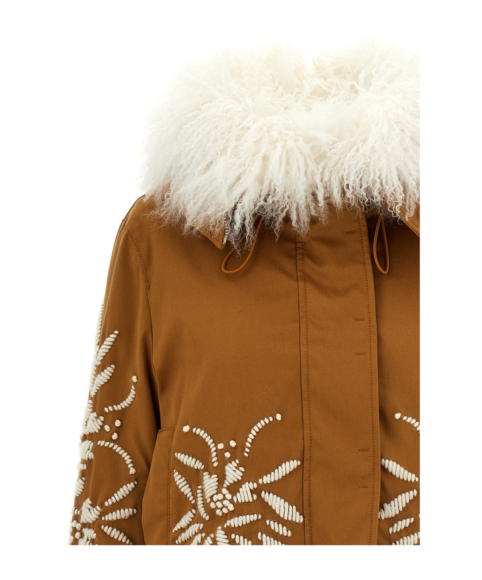 Ermanno Scervino Embroidery Casual Jacket In Brown