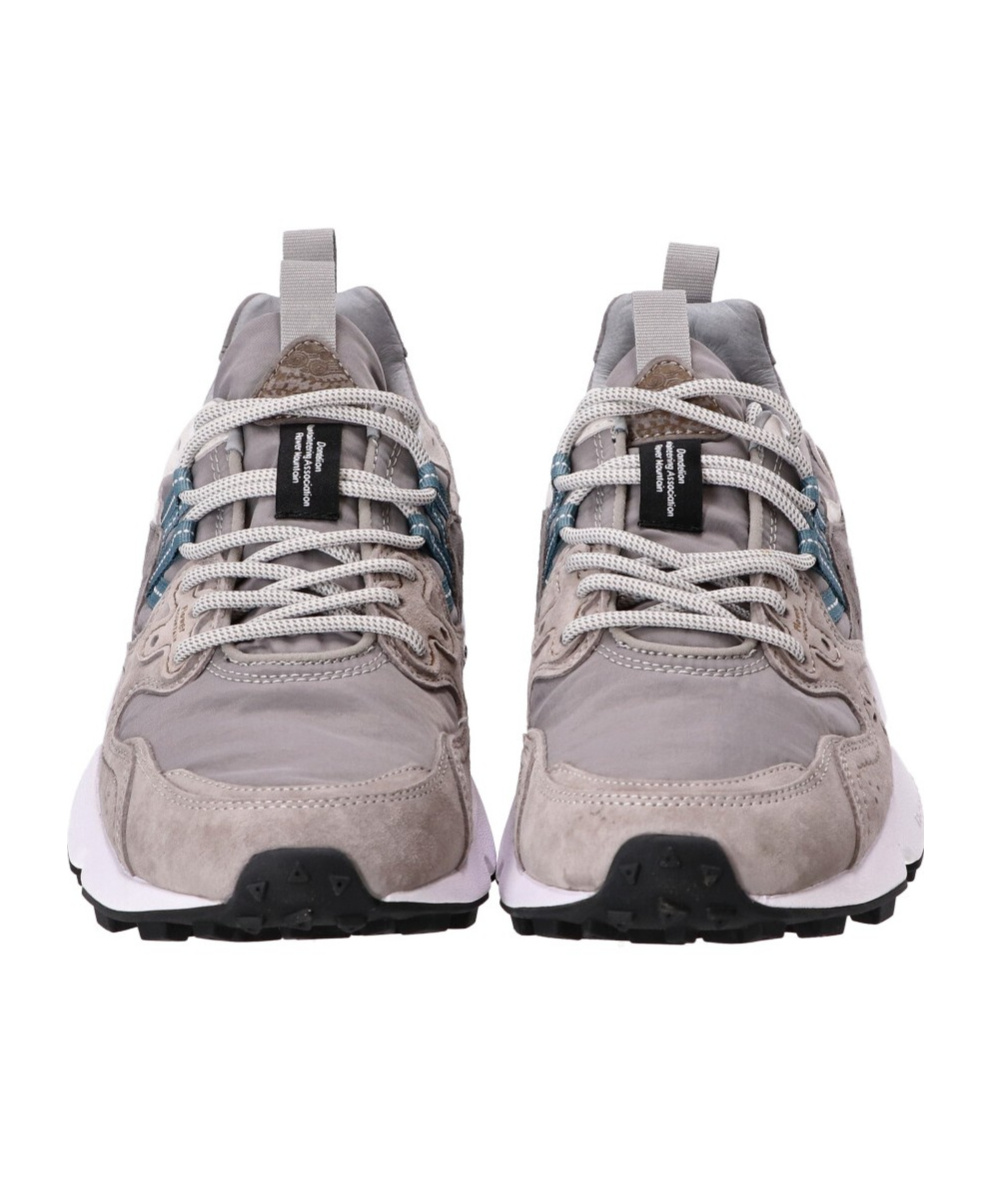 Flower Mountain Round Toe Low-top Sneakers In Gray