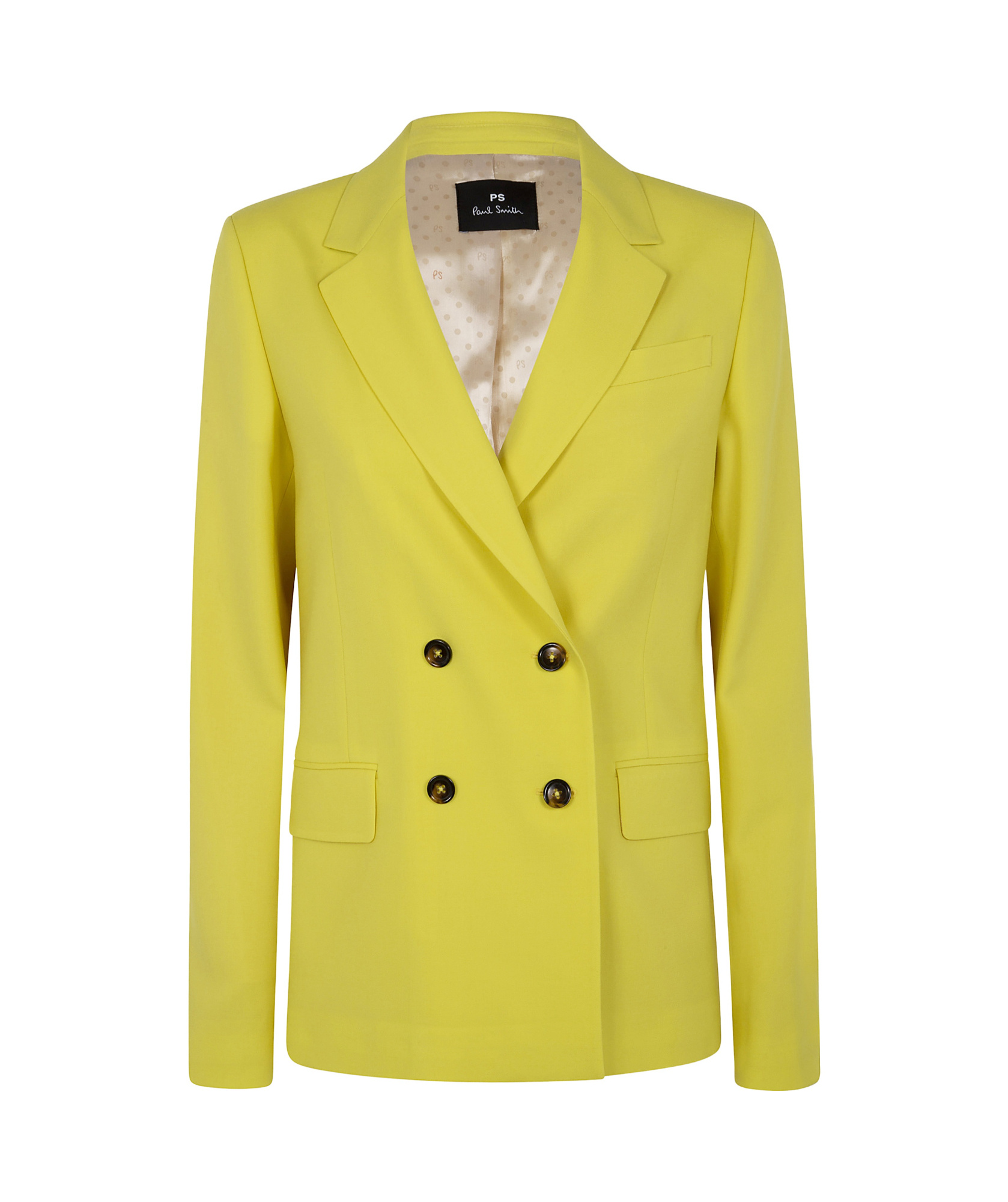 Ps By Paul Smith Wool Double-breasted Blazer In Yellow
