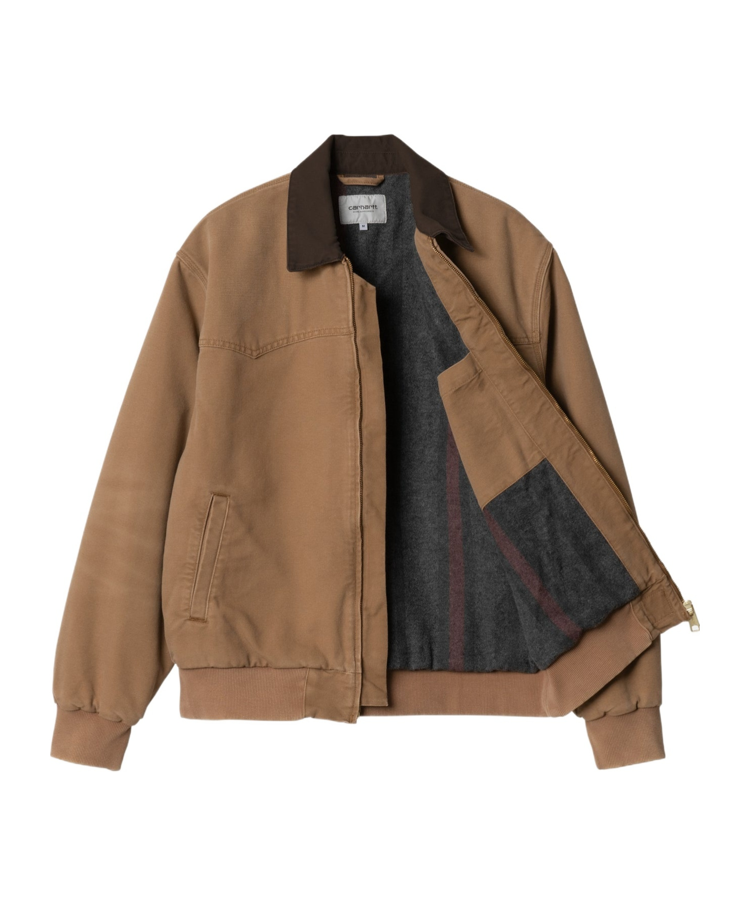 Carhartt Og Santa Fe Padded Cotton-canvas Jacket In Brown