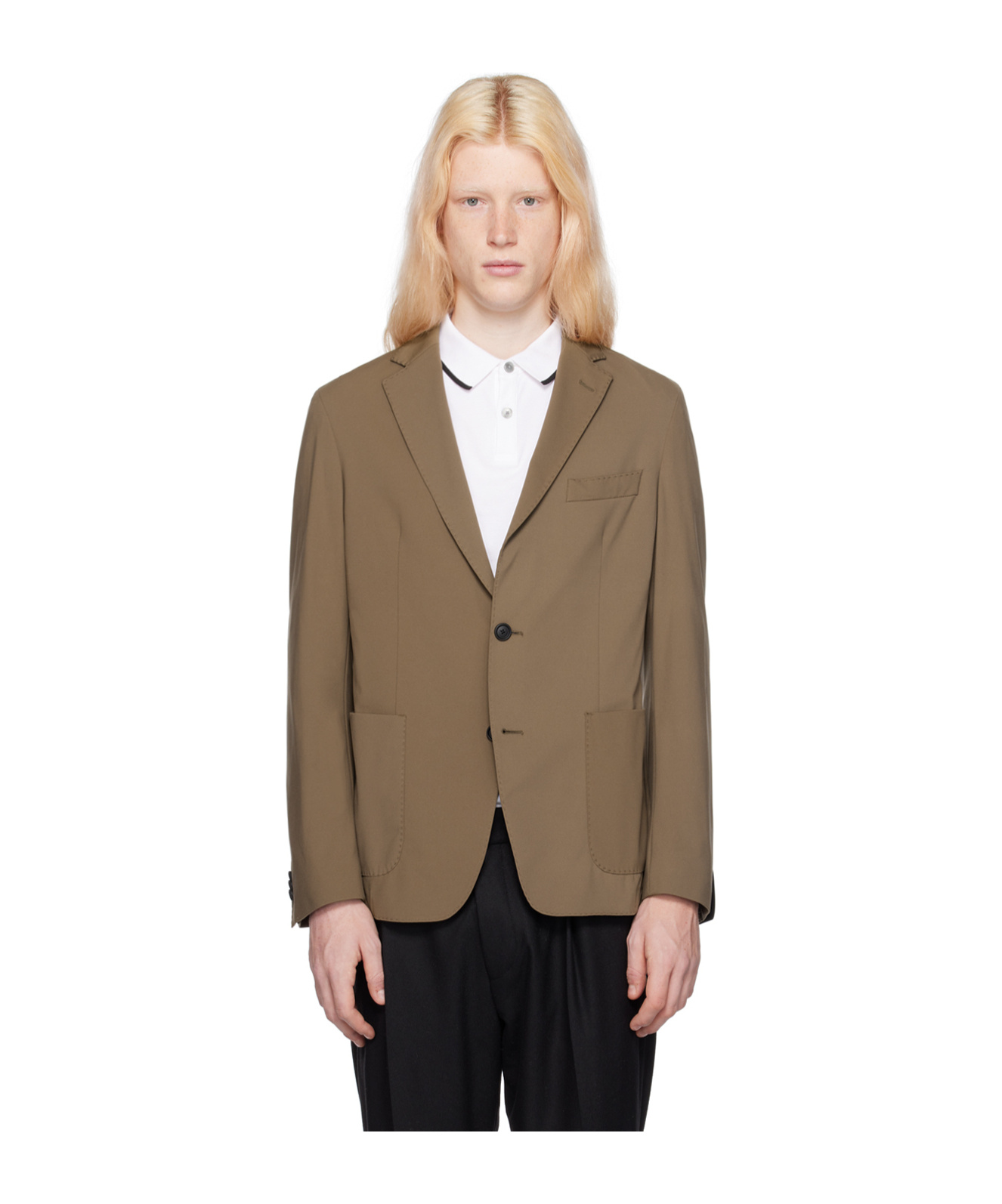 Hugo Boss Single-breasted Suit Jacket In Brown