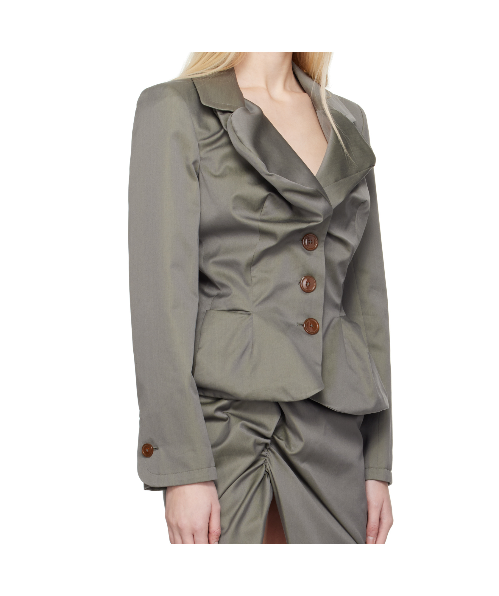Vivienne Westwood Drunken Cotton Jacket In Gray