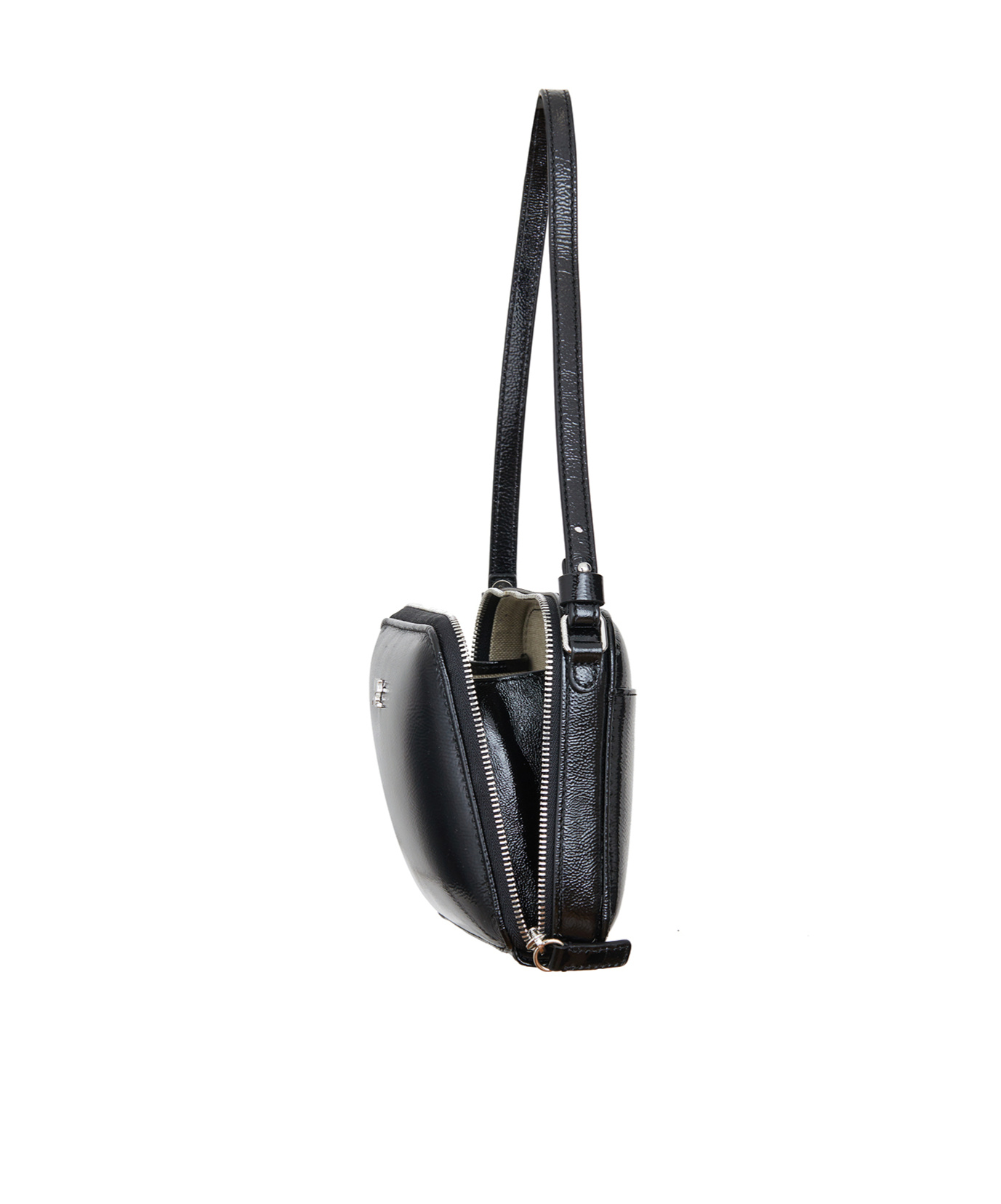Courrèges Zippered Shoulder Bag In Black