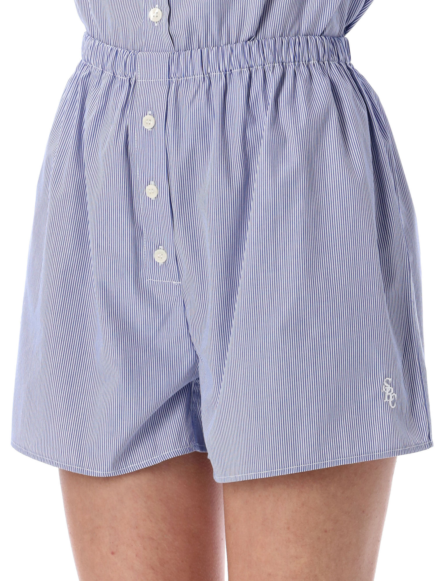 Sporty And Rich Striped Shorts In Gray