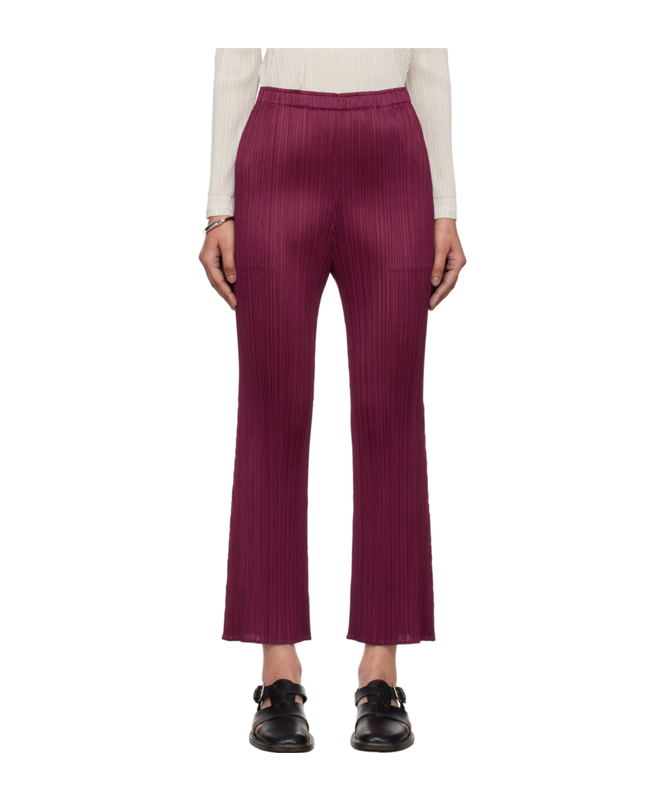 Shop Issey Miyake May Trousers In Red