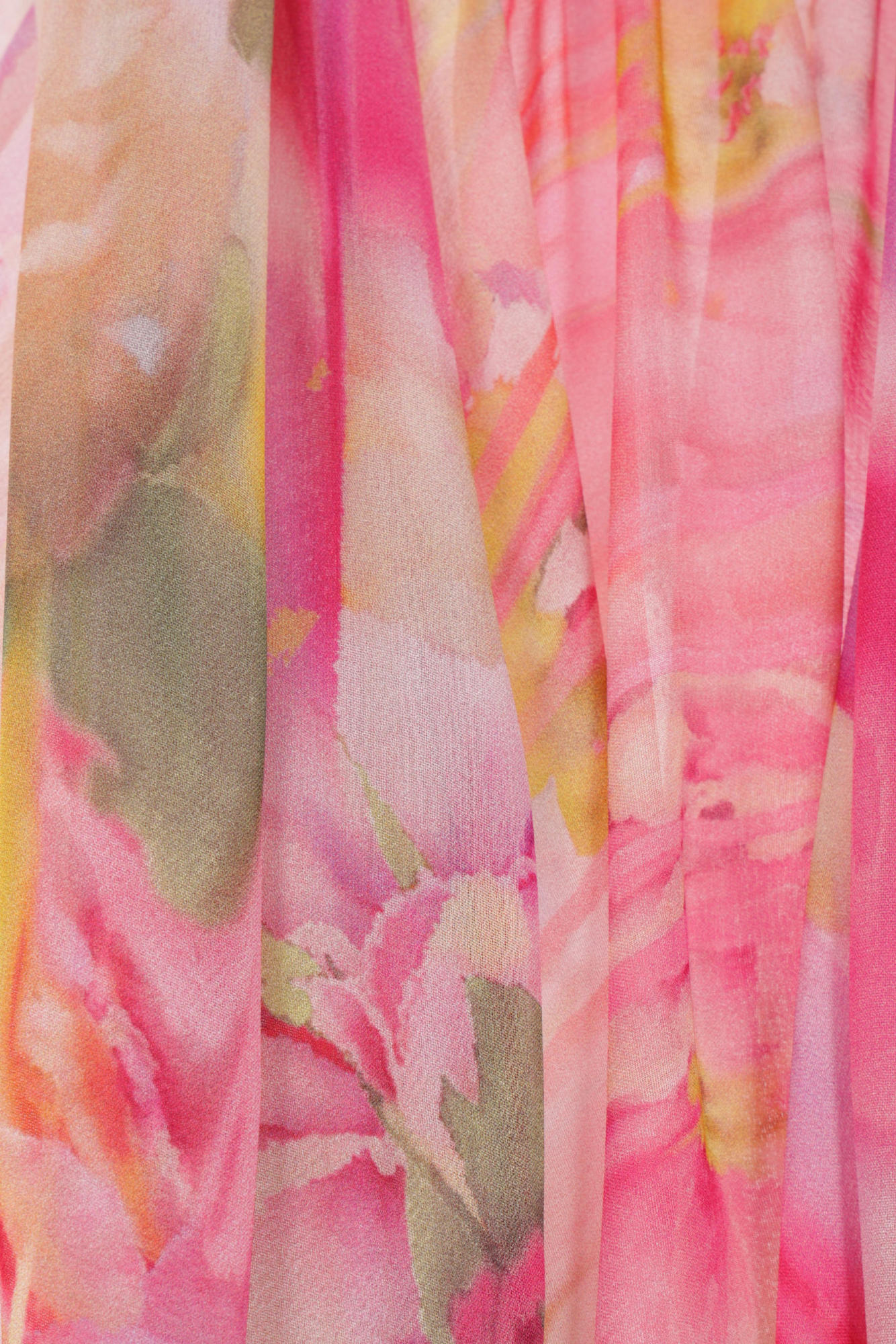 Blumarine Rose Printed Georgette Asymmetrical Shirt In Pink