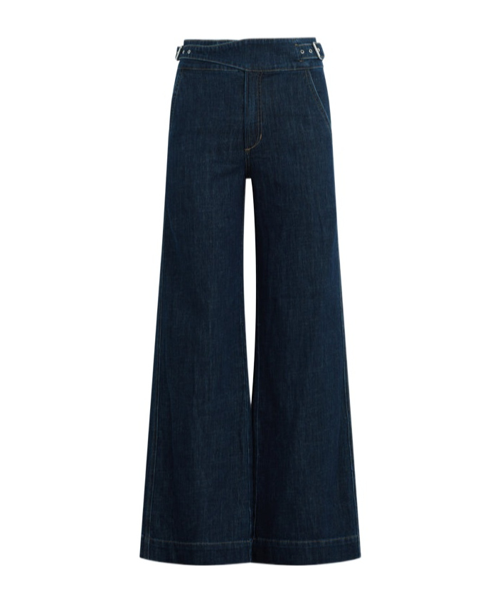 Joe's Jeans The Double Buckle Wide Leg Sailor Pants Out Of Control In Black