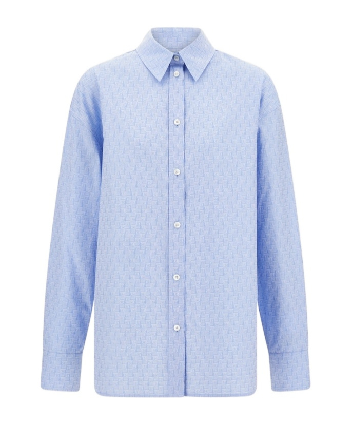 Ferragamo Woman Shirt Azure Size 6 Cotton In Blue