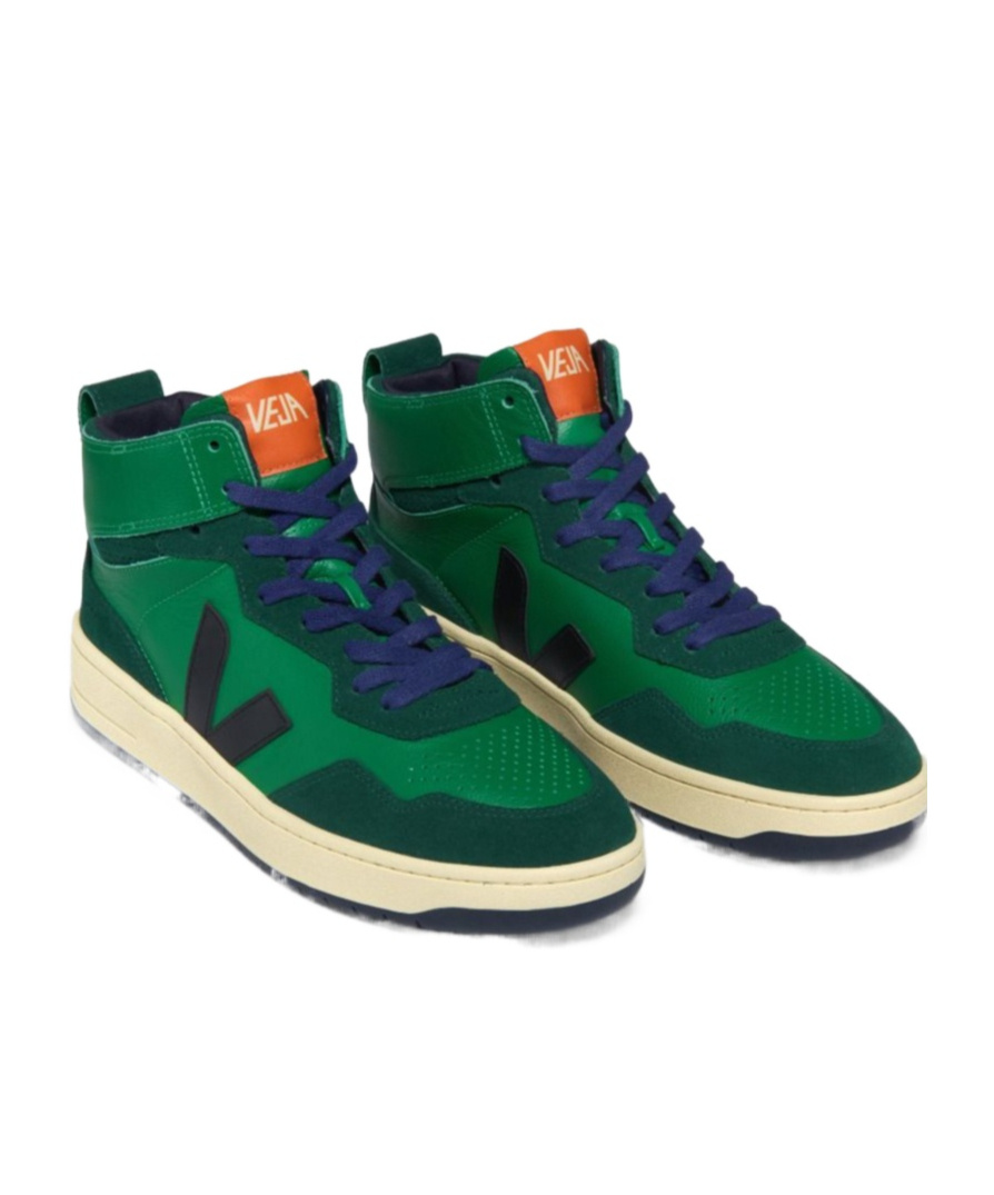 Veja Lace-up High-top Casual Shoes In Green