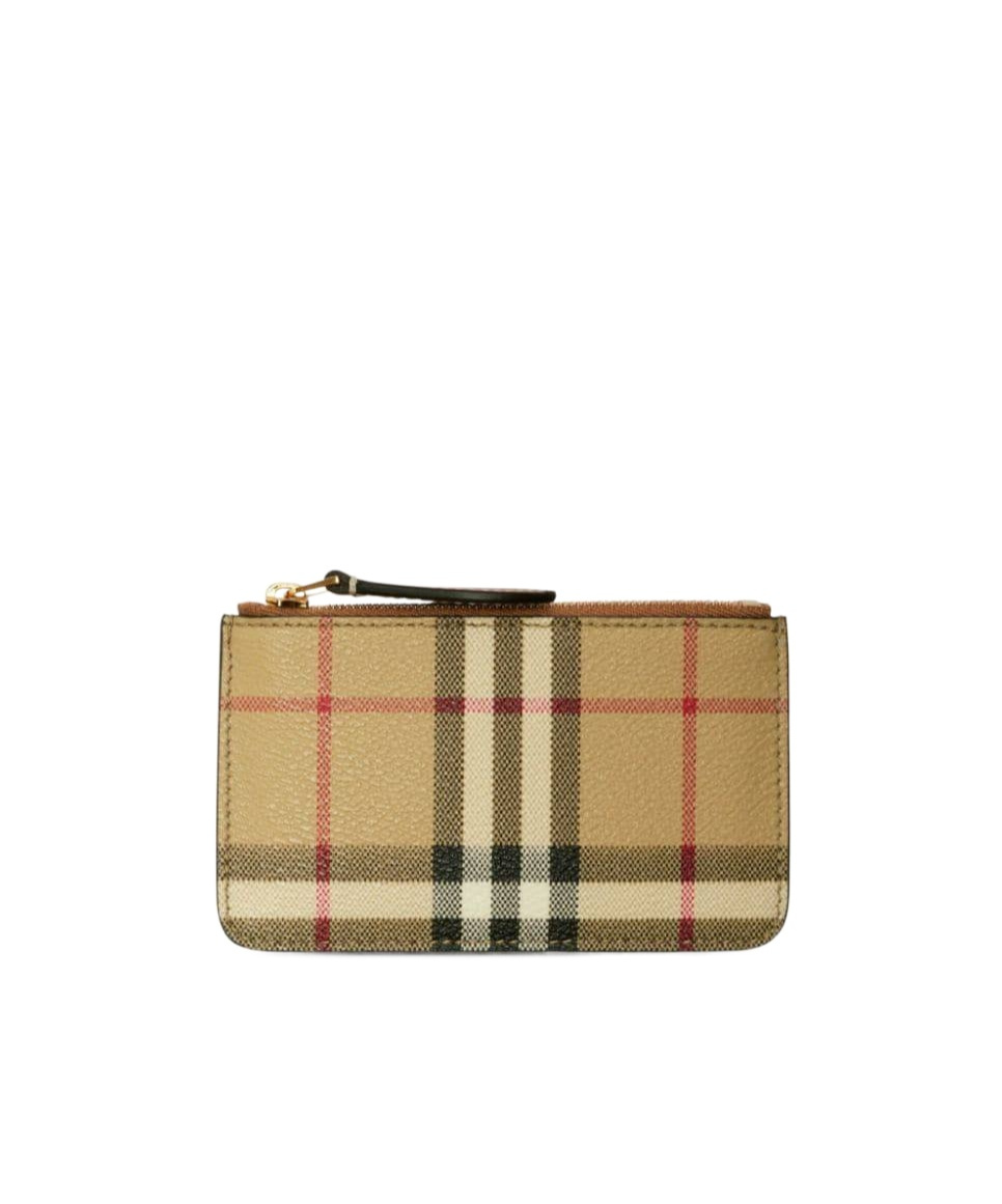 Burberry Vintage-check Print Coin Purse In Green