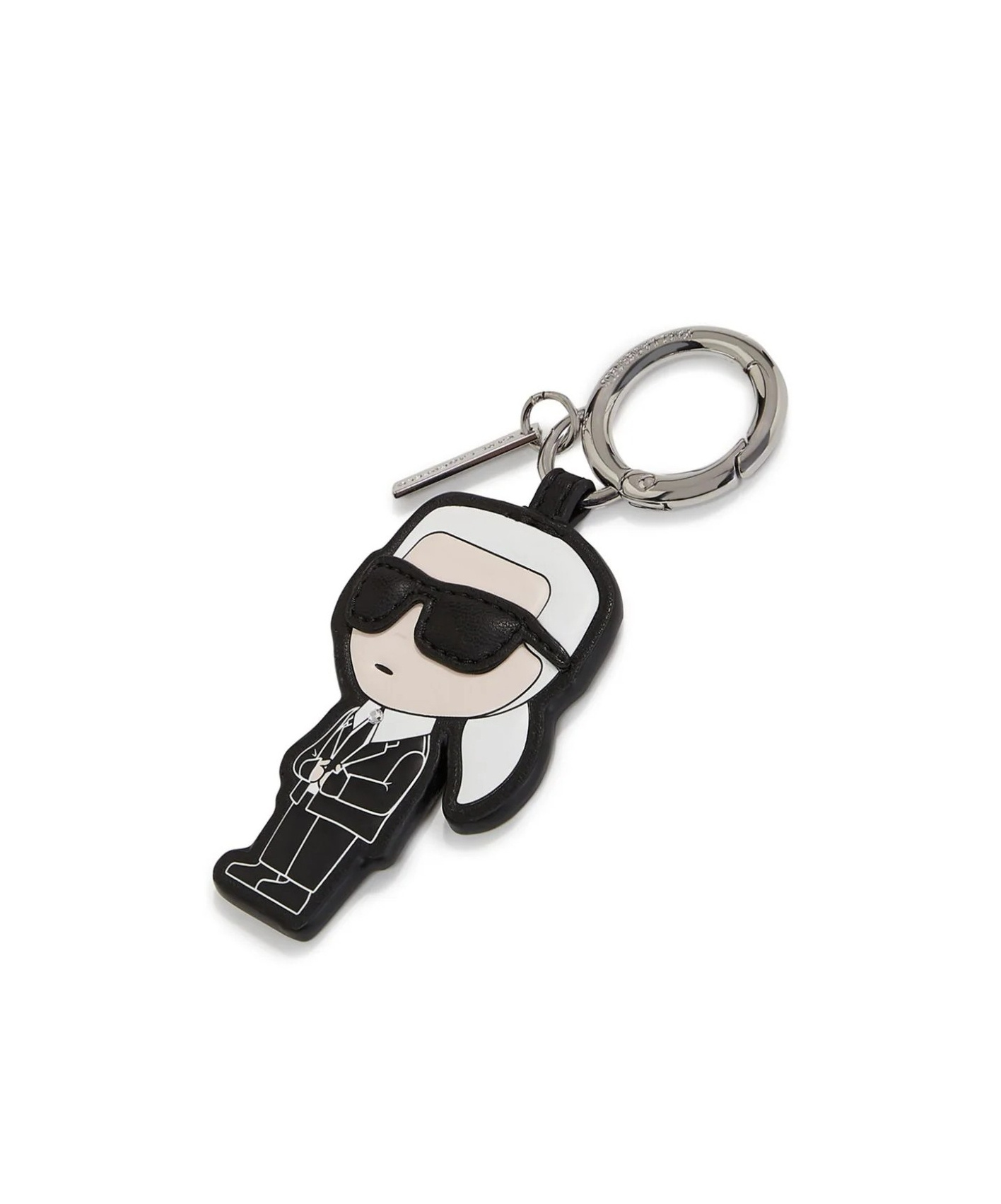 KARL LAGERFELD IKONIK LOGO-PENDANT KEYCHAIN 