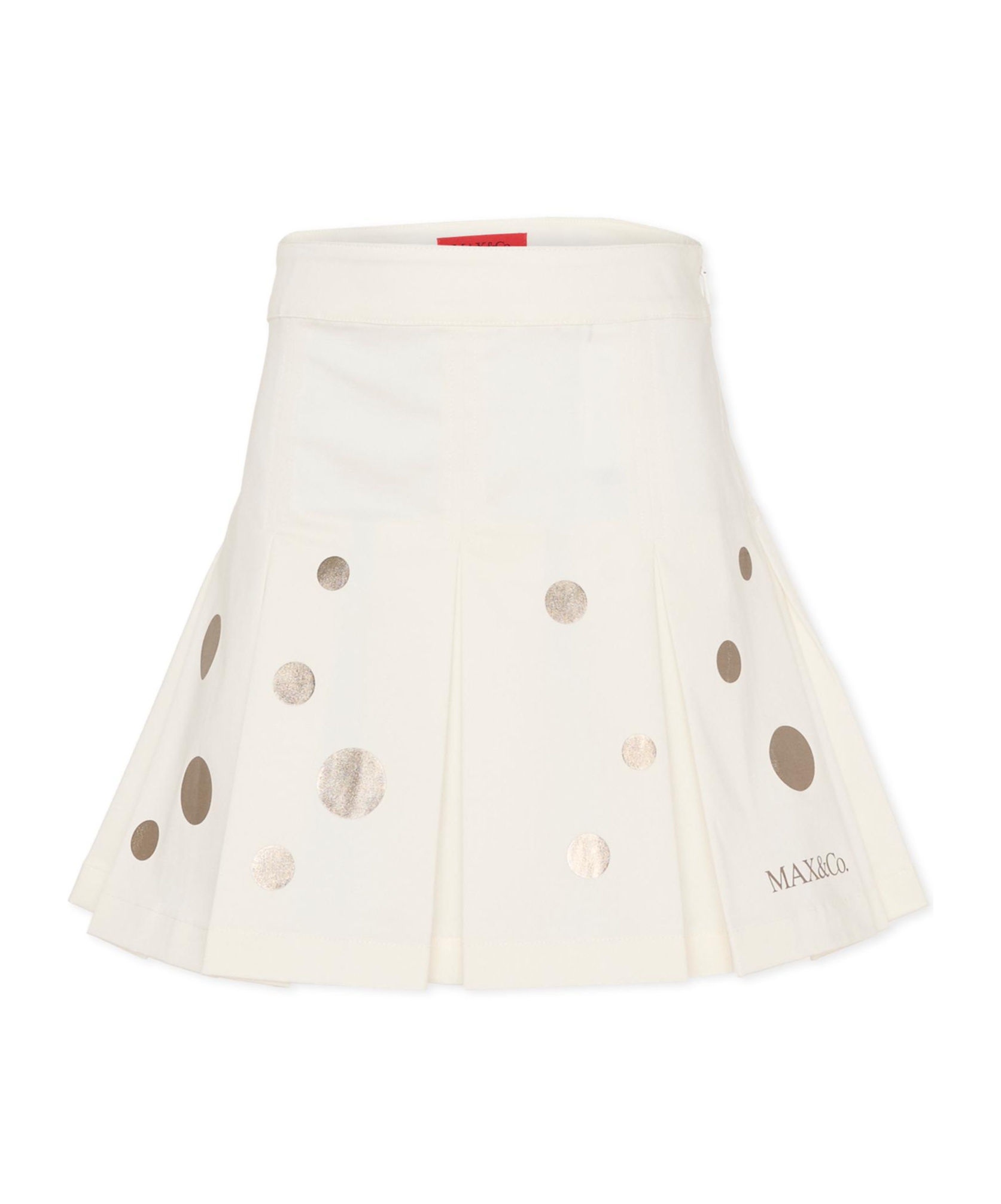Maxco. Kids Logo Printed Pleated Skirt In White